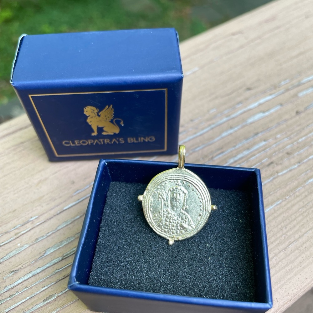 Cleopatra’s Bling 18K Gold Plated Saint Pendant